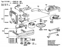 Bosch 0 601 361 803 Gws 24-180 Angle Grinder 230 V / Eu Spare Parts